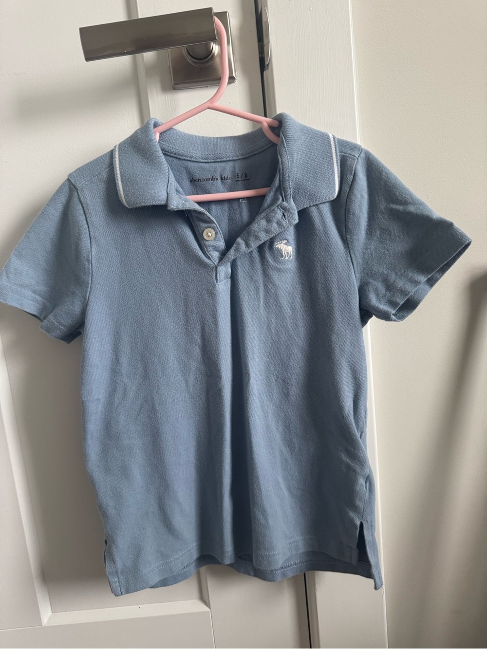 abercrombie kids sky blue polo with contrast trim